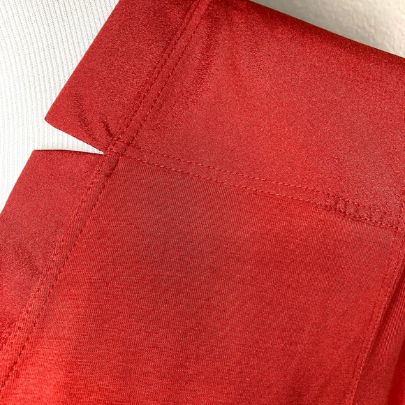 Red blouse 3/4 sleeves V neck Calvin Klein knit top 
roll up sleeves blouse top - Picture 9 of 9